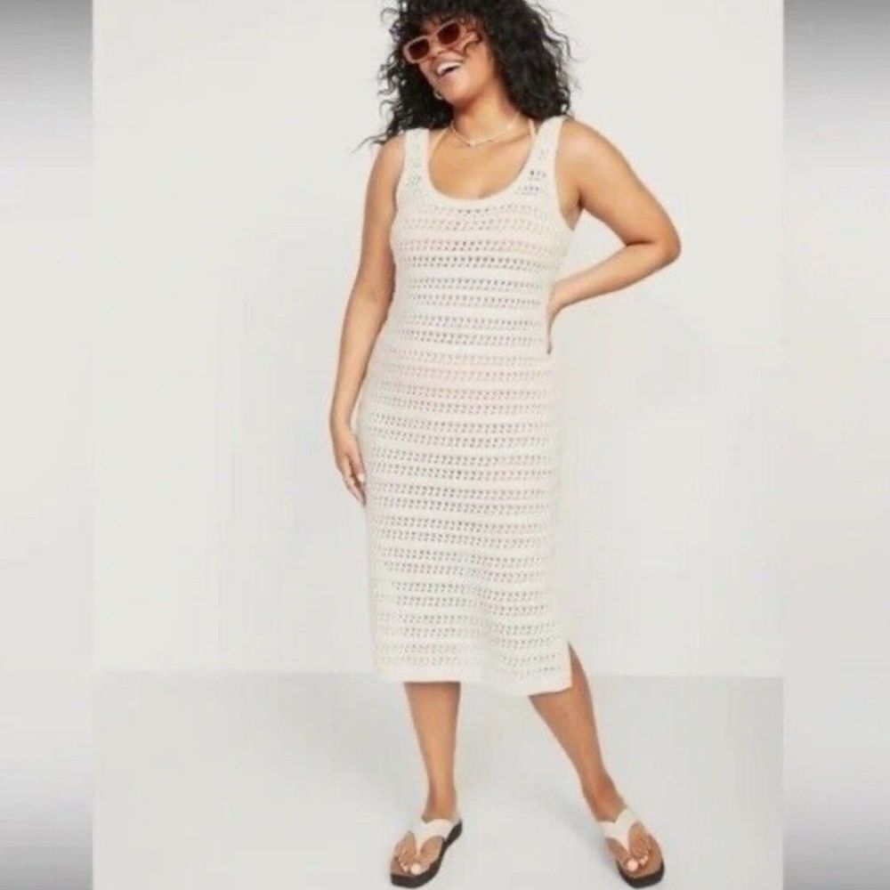 Old Navy Cream Crochet Dress